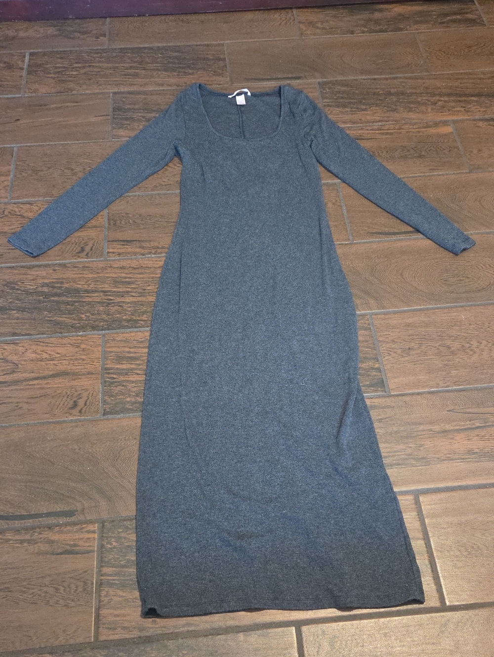 Victoria's Secret Long Sleeve Scoop Neck Maxi Dress in Charcoal